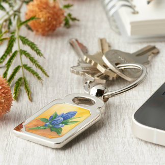 Blue Bloom Chaveiro - Elegante Watercolor Art
