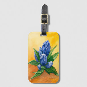 Blue Bloom - Etiqueta de Bagagem de Arte Floral