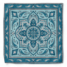 Blue Bohemian Mandala Bandana