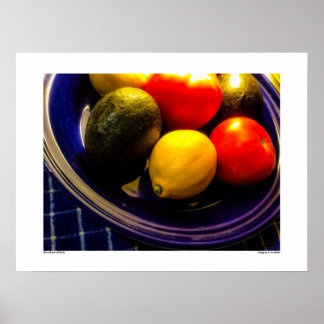 Blue Bowl da Poster de Fruta
