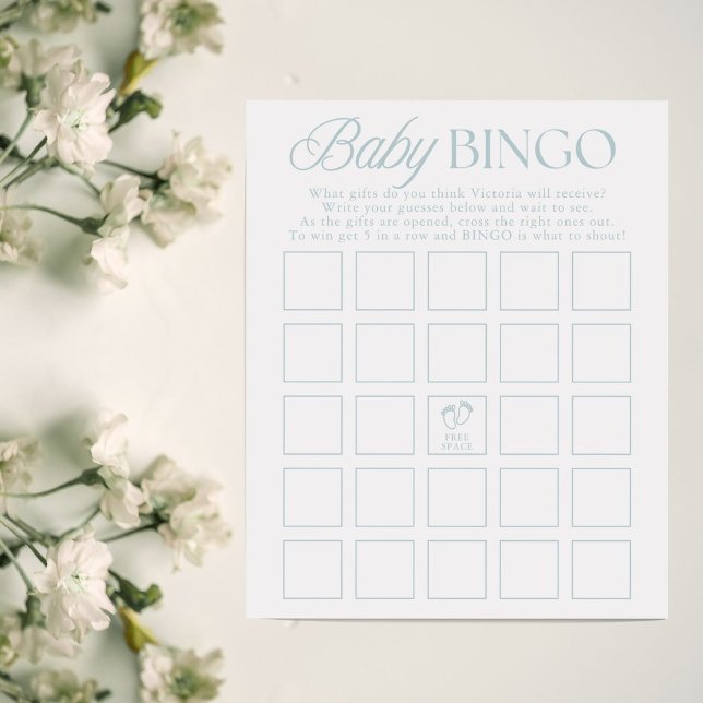 Blue Boy Minimal Baby Shower Bingo Game (Criador carregado)