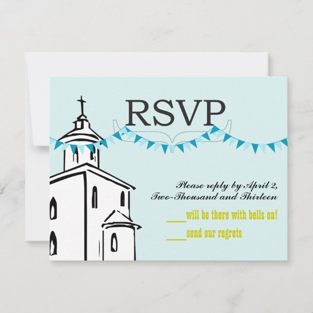 Blue Bunting Christian Cross em Steeple Chape RSVP (Frente)