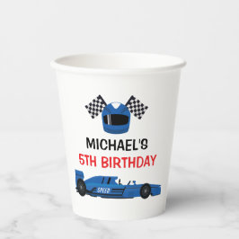 Blue Car Racing Party paper cups