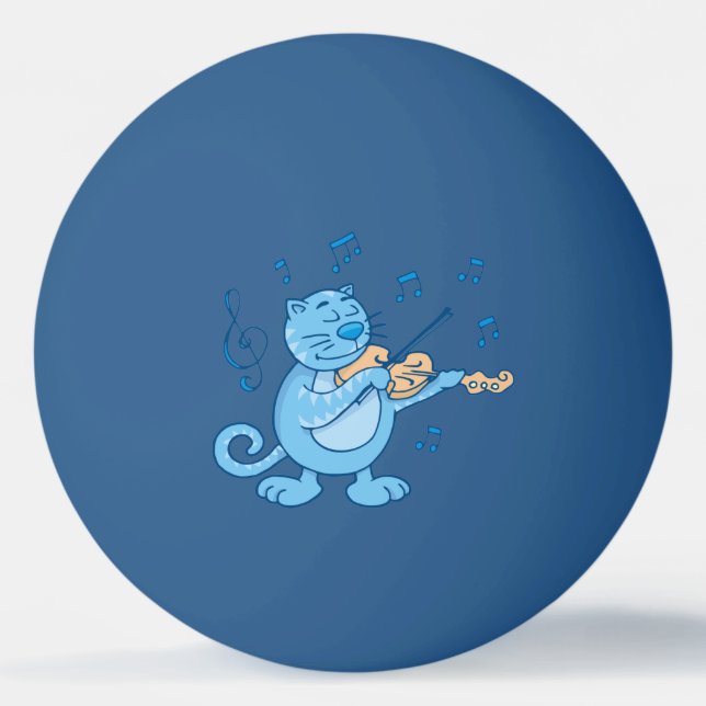 Blue Cat com Violin Bola de ping pong (Frente)