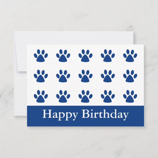 Blue Cat Paw Happy Birthday (Frente)