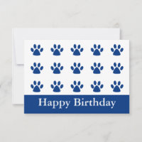 Blue Cat Paw Happy Birthday