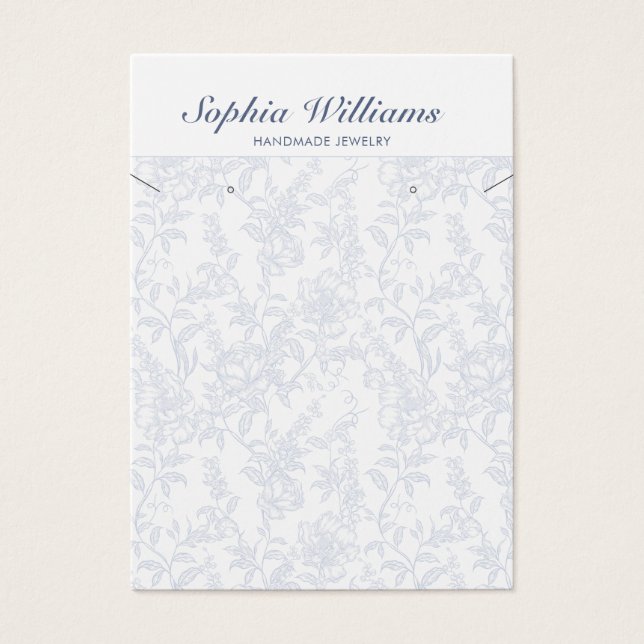 Blue Chinoiserie Earring and Necklace Display Card (Frente)