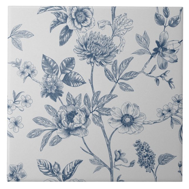 Blue Chinoiserie Floral Vintage (Frente)