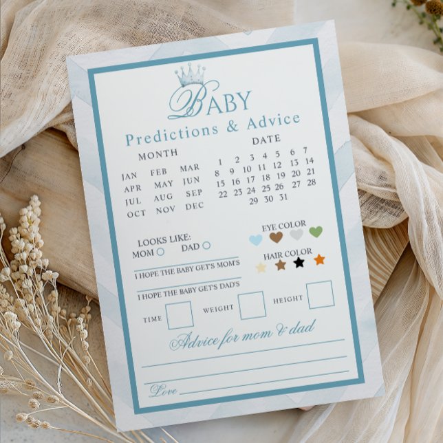 Blue Crown Baby Predictions & Advice Card (Criador carregado)