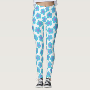 Blue Daisies Happy Comfy Leggings Vistas