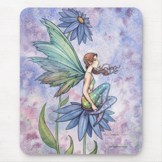 Blue Daisy Fairy Mousepad de Molly Harrison (Frente)
