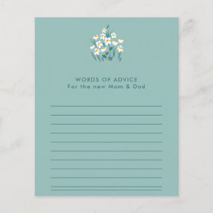 Blue daisy floral beautiful baby shower game flyer