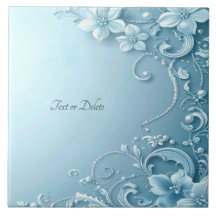 Blue Decorative Floral Ceramic Tile