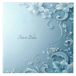 Blue Decorative Floral Ceramic Tile