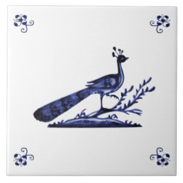 Blue Delft Peacock
