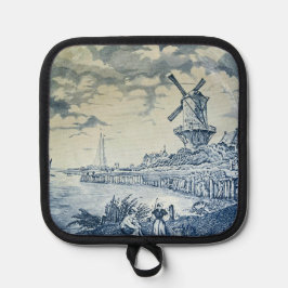 Blue Delft Windmill Placa Holandesa
