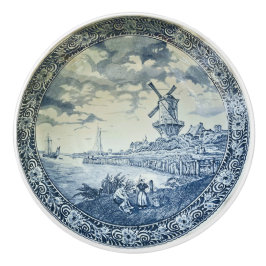 Blue Delft Windmill Placa Holandesa