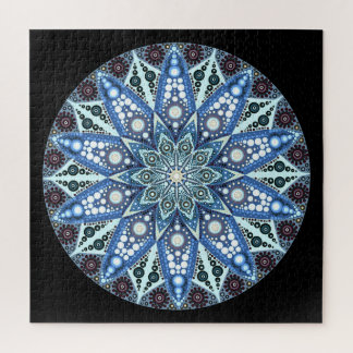 Blue Diamond Mandala Quebra-cabeça