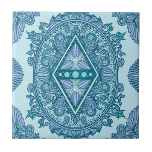 Blue Diamond Mandala Turquesa e Lavanda do ornam
