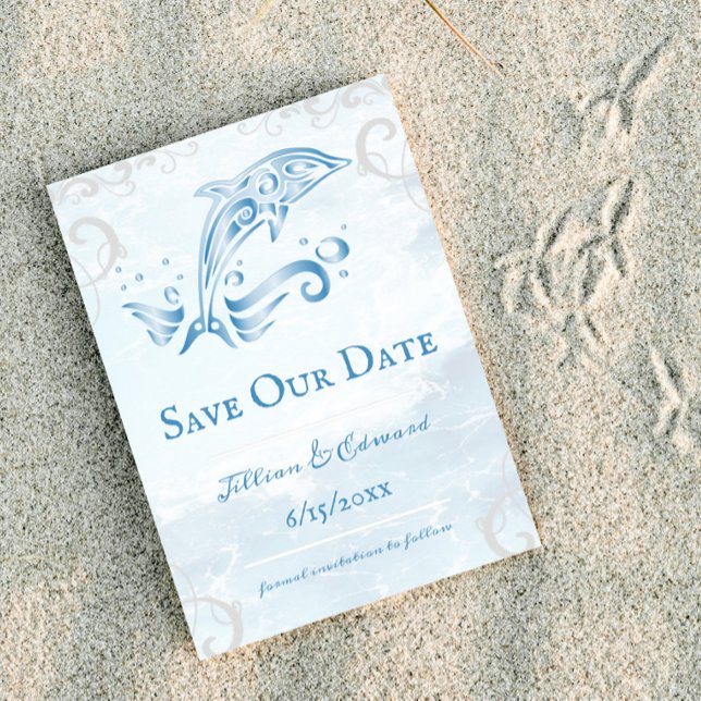 Blue Dolphin Salve O Anúncio De Data (Blue Dolphin Save the Date)