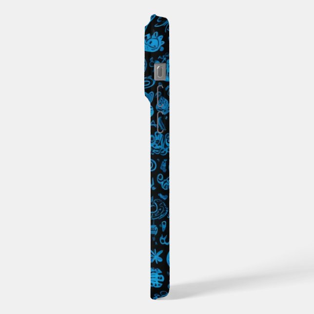 Blue Doodles iphone 15 pro max case (Lado Esquerdo)