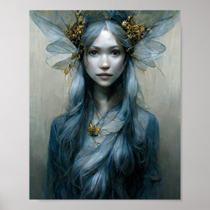 Blue Dourado Fairy Fantasy Art Poster