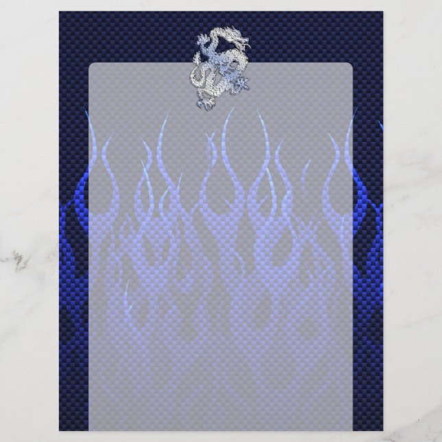 Blue Dragon em chamas de corridas de carbono (Frente)