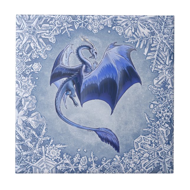 Blue Dragon of Winter Fantasy Nature Art (Frente)