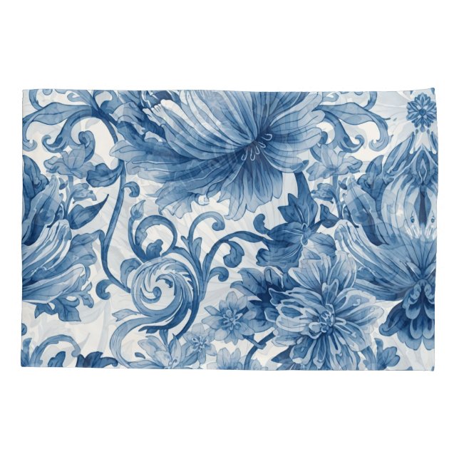 Blue Dreams | Floral Watercolor Chinoiserie (Verso)