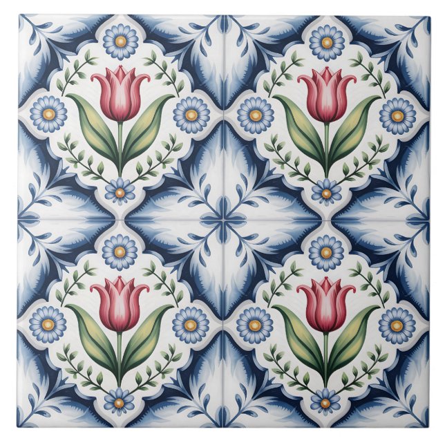 Blue Dutch Delft Pattern  (Frente)