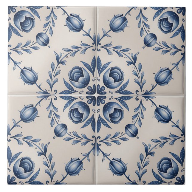 Blue Dutch Delft Pattern  (Frente)