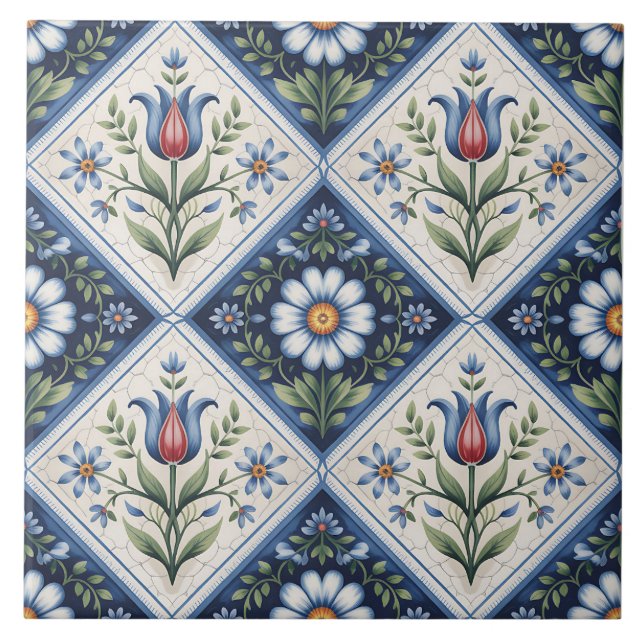 Blue Dutch Delft Pattern  (Frente)