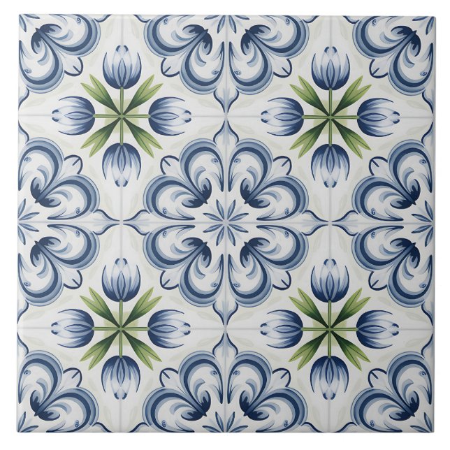 Blue Dutch Delft Pattern  (Frente)