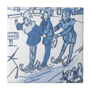 Blue Dutch Kids Skiing