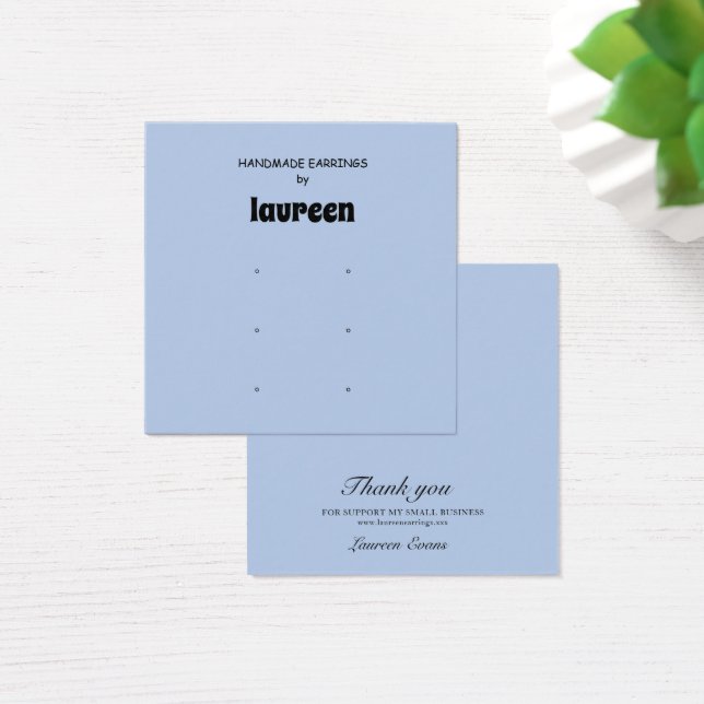  Blue Earring Display Square Business Card (Mesa)