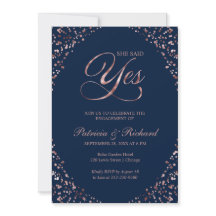 Blue Ela Disse Sim Convite Festa de noivado