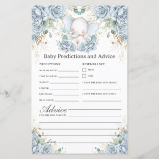 Blue Elephant Baby Shower Predictions & Advice