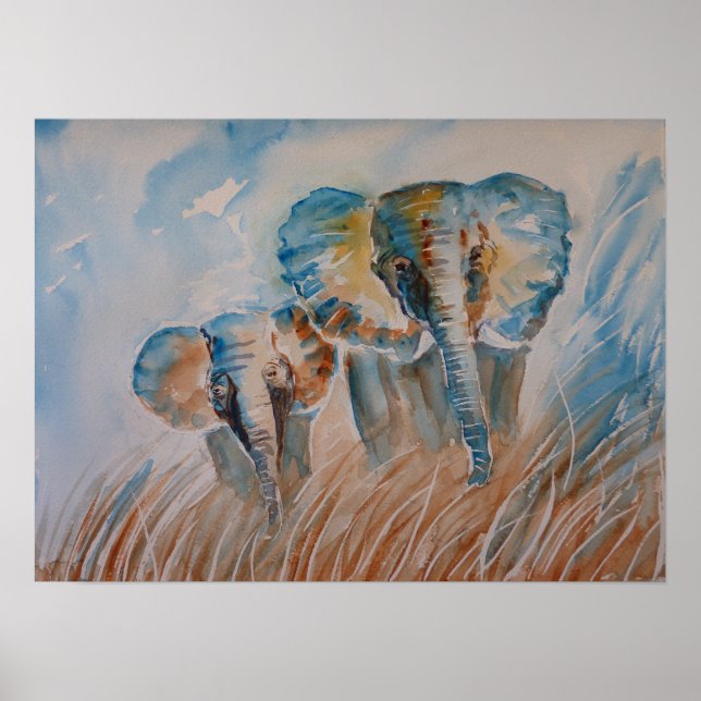 Blue Elephants Poster (Frente)