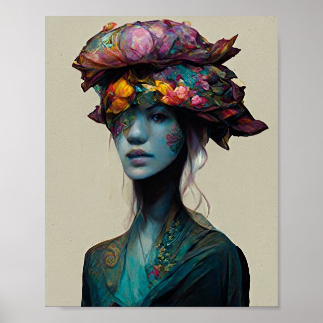 Blue Elf Fantasy Art Poster (Frente)
