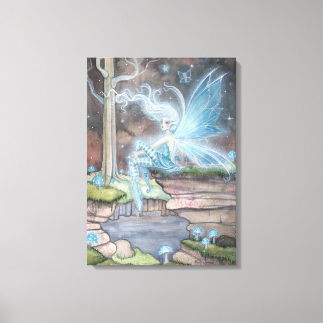 Blue Ember Fantasy Fairy Art Canvas (Frente)