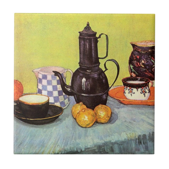 Blue Enamel Coffeepot por Vincent van Gogh (Frente)