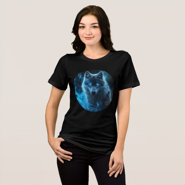 Blue Flame Cosmic Wolf Art Print (Frente Completa)