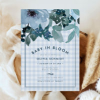 Blue Floral Baby in Bloom Gingham Boy Chá de frald