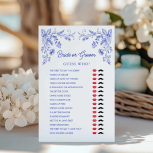 Blue Floral Bride ou Jogo de Chá de panela de Groe
