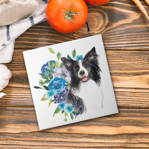 Blue Floral Buquê Border Collie