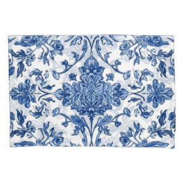 Blue Floral Chinoiserie White Watercolor