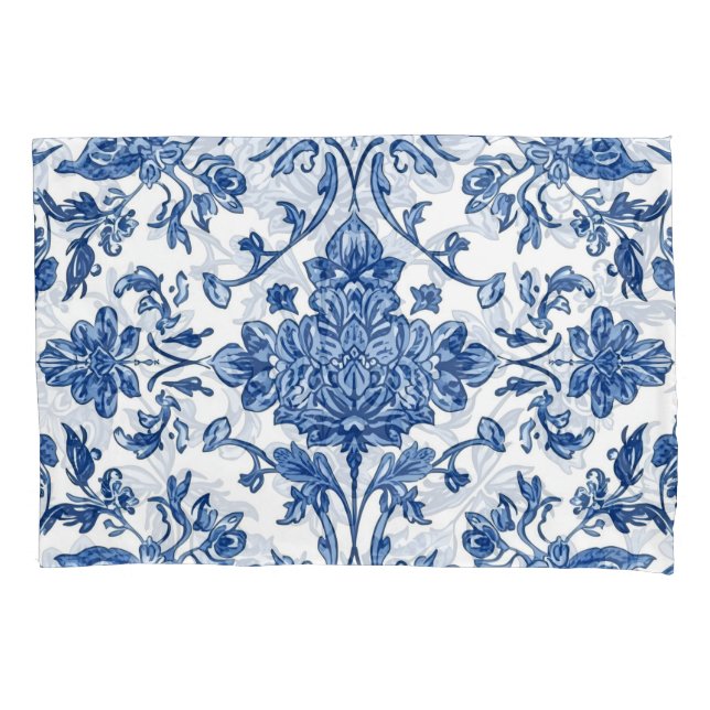 Blue Floral Chinoiserie White Watercolor (Frente)