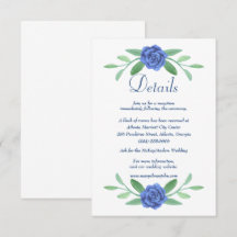 Blue Floral Greenery Foliage - Cartão de Detalhes 