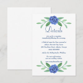 Blue Floral Greenery Foliage - Cartão de Detalhes