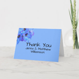 Blue Floral Larkspur Personalizado Obrigado Notas